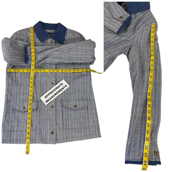 Denim & Co Blazer Womens XS Blue Jacket US Medium Career Work Office Chore Coat - Picture 3 of 16